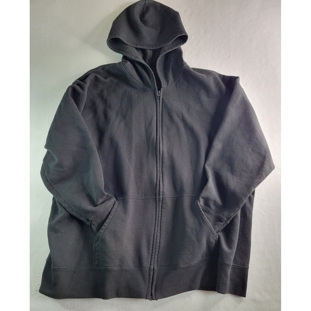 JMS Just My Size Womens 4X Black ComfortBlend EcoSmart Full Zip Hoodie Sweater